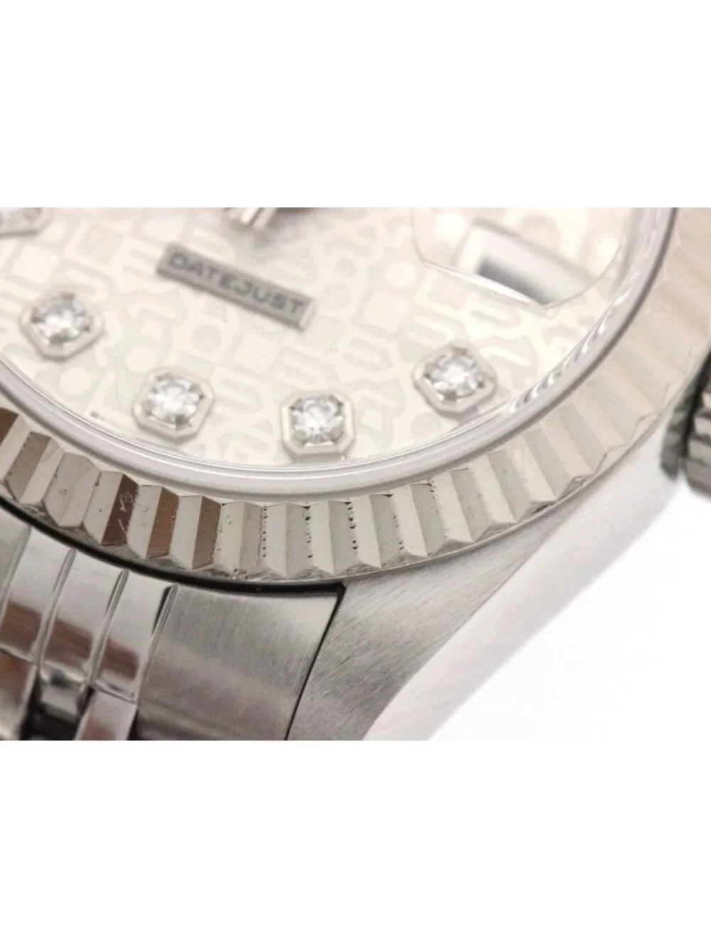 Rolex Datejust 26 Watch Stainless Steel 18k White Gold Diamond Silver Jubilee